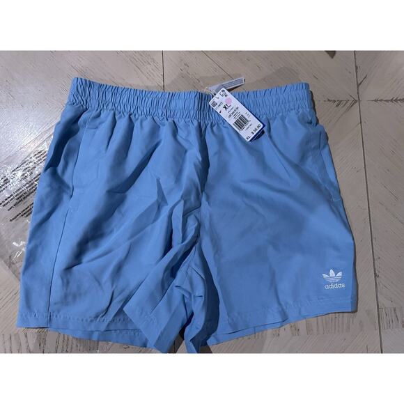 Adidas Ori Solid Swim Men’s Shorts Color Clear Blue/white Size X Large - Picture 1 of 3